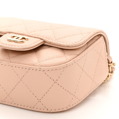 Chanel Caviar Quilted Mini Clutch With Chain Light Beige 11 of 12