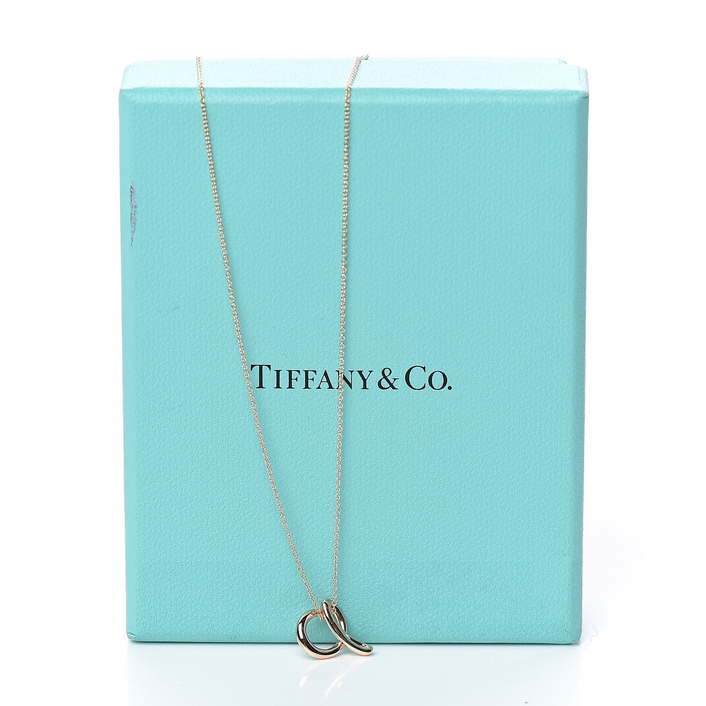 18K Rose Gold Elsa Peretti Letter "A" Pendant Necklace