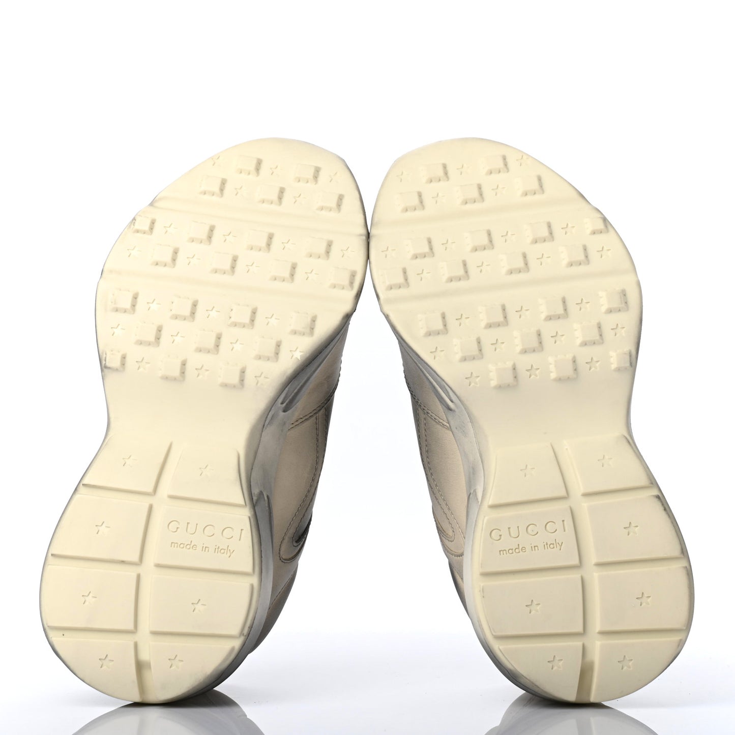 Calfskin Mouth Print Womens Rhyton Sneakers 35.5 Ivory