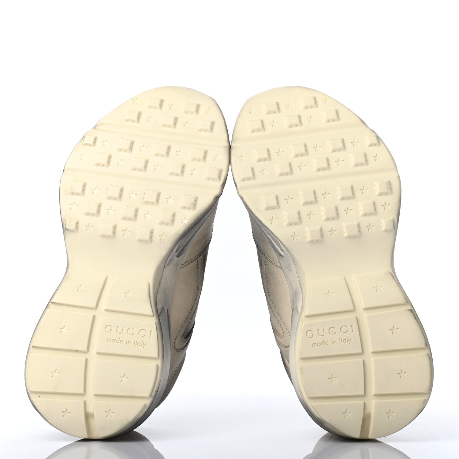 Gucci Calfskin Mouth Print Womens Rhyton Sneakers 35.5 Ivory 5 of 8