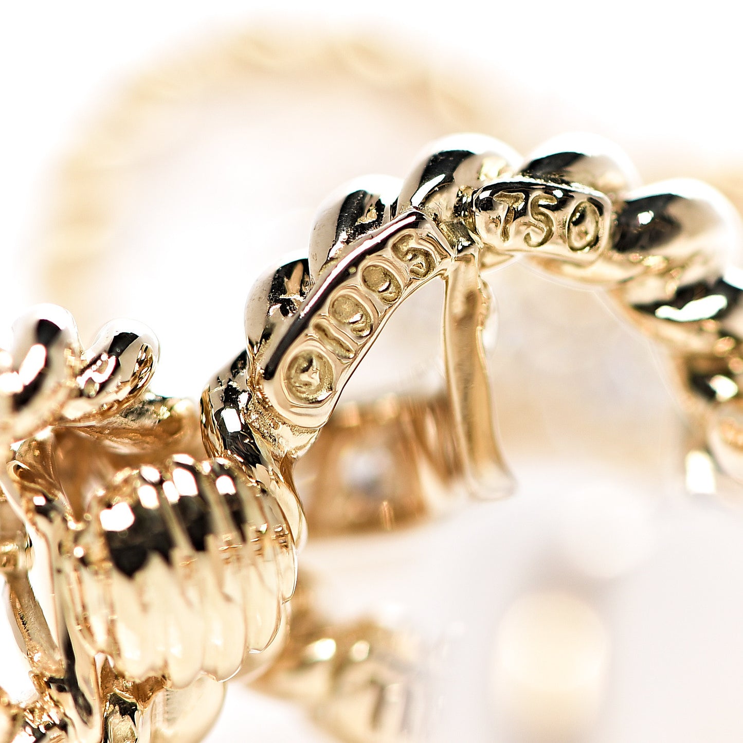 18K Yellow Gold Diamond Twist Clip-On Earrings