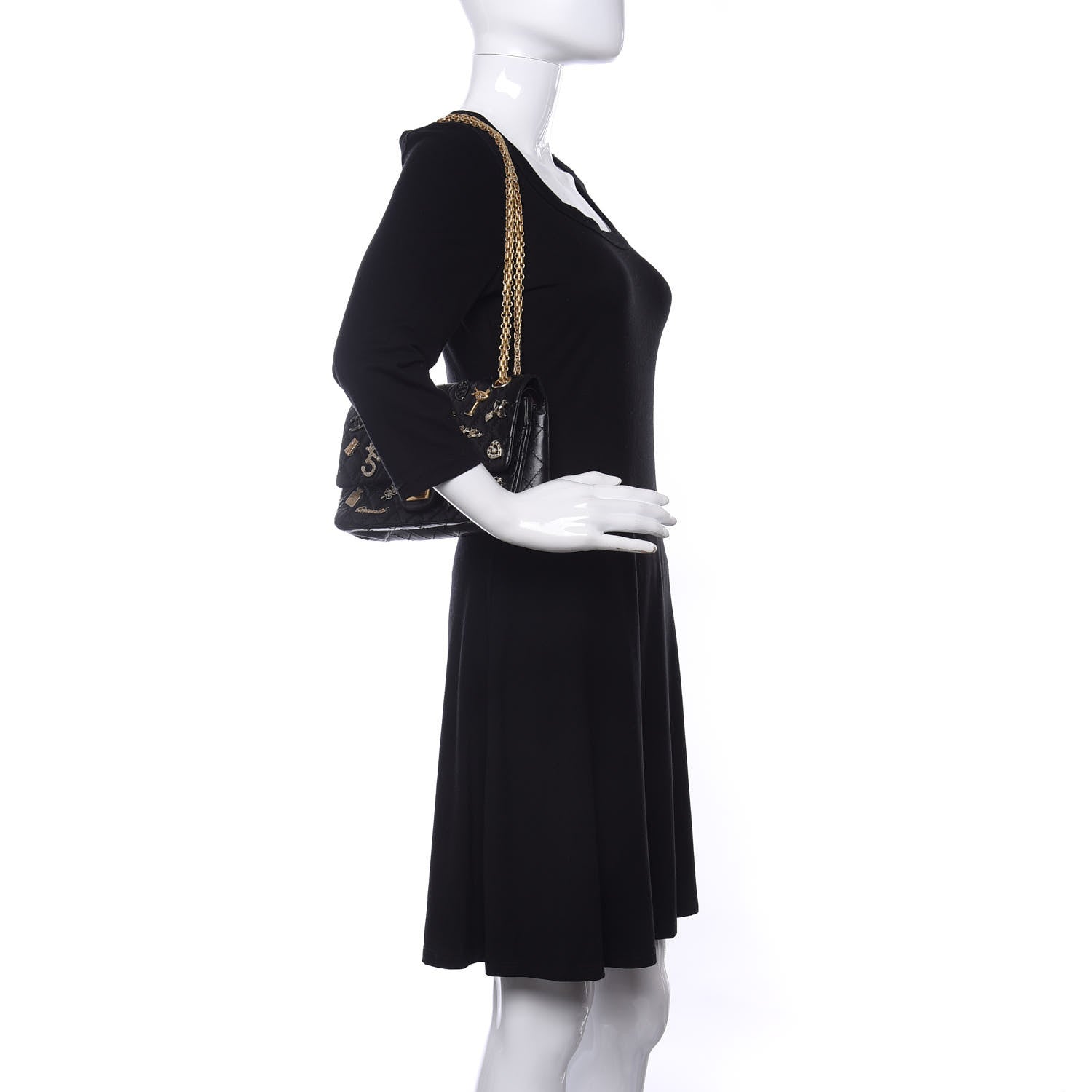 Chanel Aged Calfskin Lucky Charms 2.55 Reissue 225 Flap Black 2 of 9