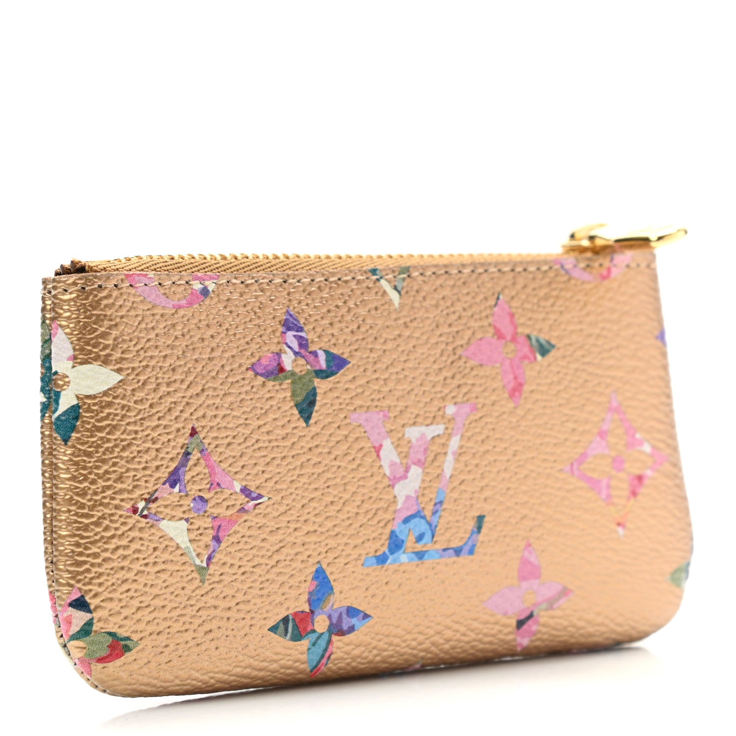 Louis Vuitton Metallic Monogram LV Garden Key Pouch Gold 3 of 6