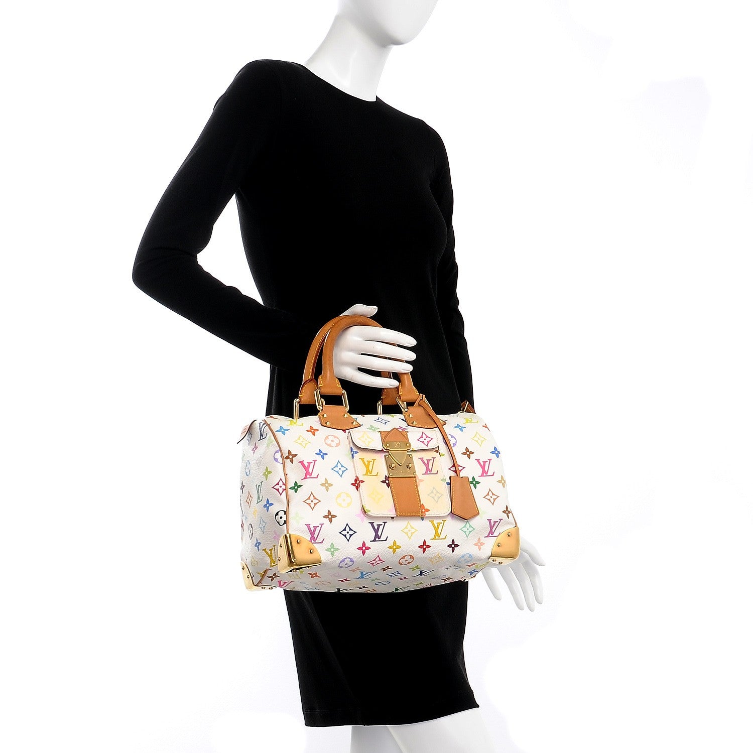 Louis Vuitton Monogram Multicolor Speedy 30 White 2 of 6