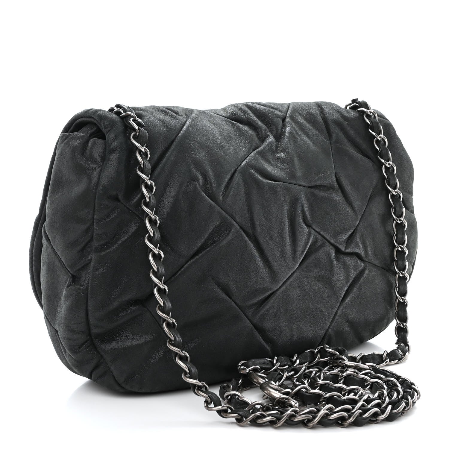 Chanel Iridescent Calfskin Glint Flap Black 3 of 11