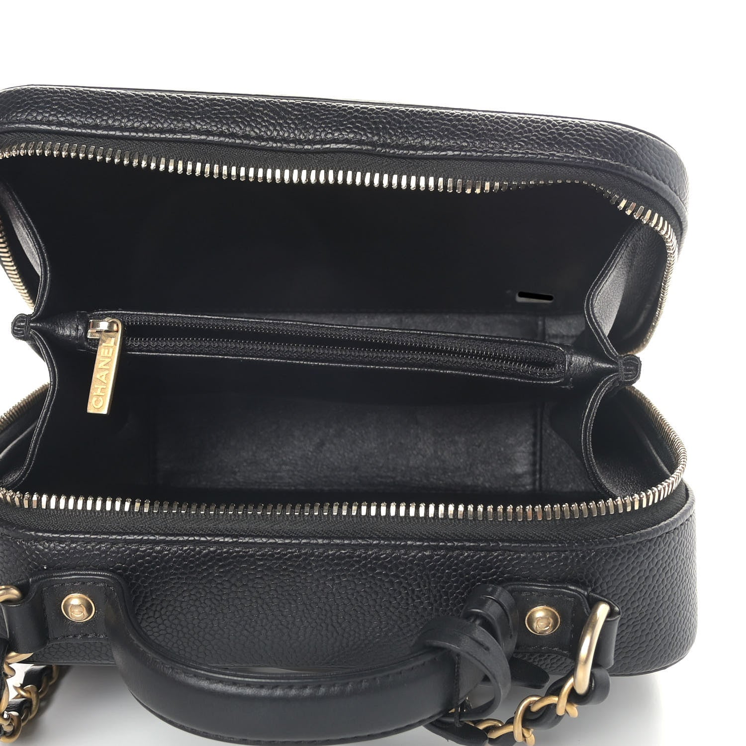 Chanel Caviar Quilted Medium CC Filigree Vanity Case Black 5 of 9