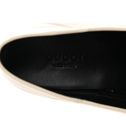 Gucci Lambskin Womens Brixton Horsebit Loafers 37.5 Mystic White 7 of 9