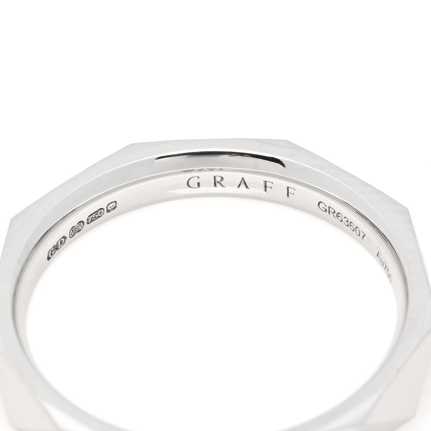 Graff 18K White Gold 3.2mm Laurence Graff Signature Wedding Band Ring 54 6.75 5 of 6