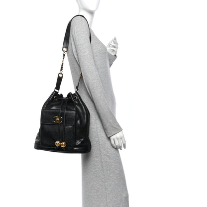 Chanel Caviar CC Drawstring Shoulder Bag Black 2 of 16
