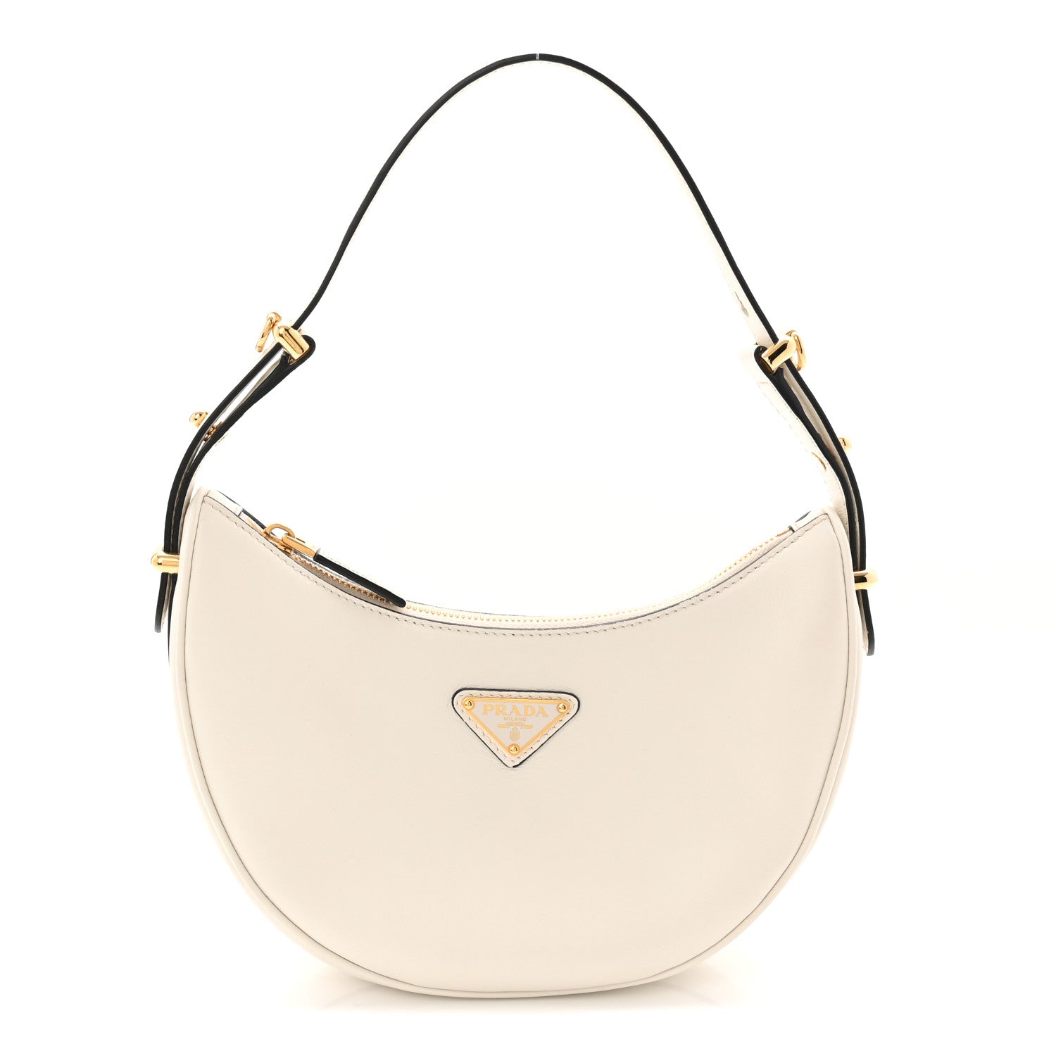 Prada Soft Calfskin Small Arque Shoulder Bag White 1 of 11