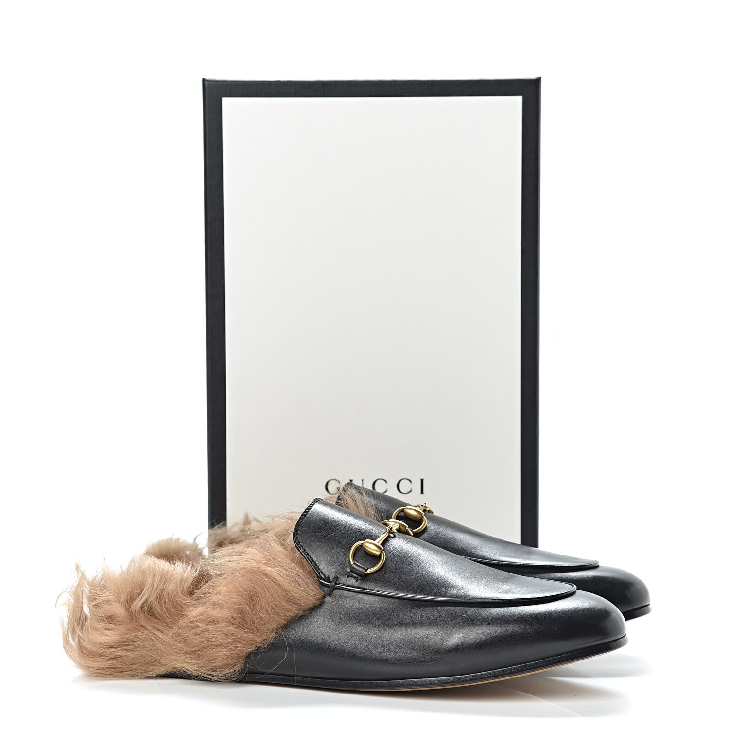Gucci Calfskin Fur Womens Princetown Slippers 41 Black 8 of 8