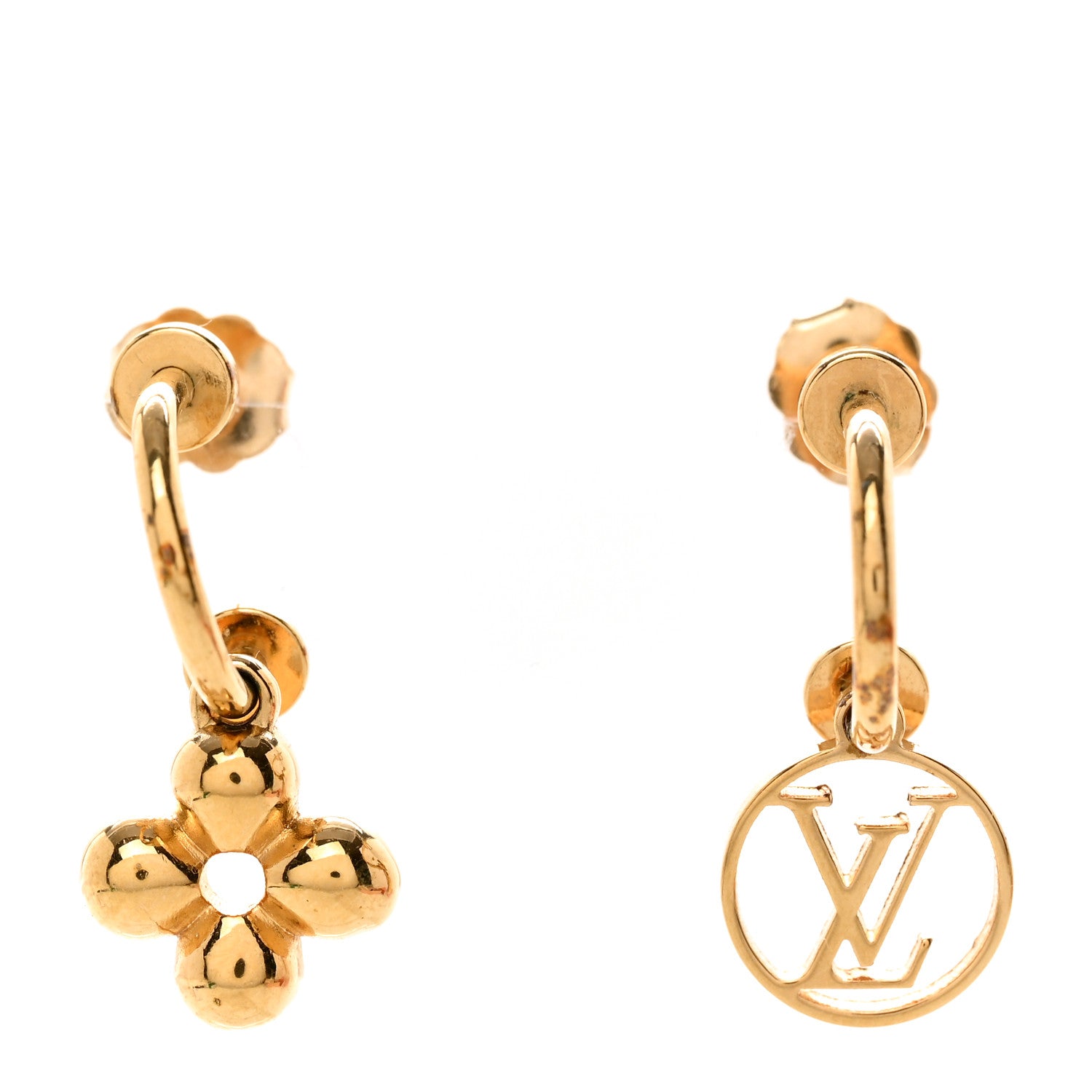Louis Vuitton Brass Blooming Earrings Gold 1 of 5