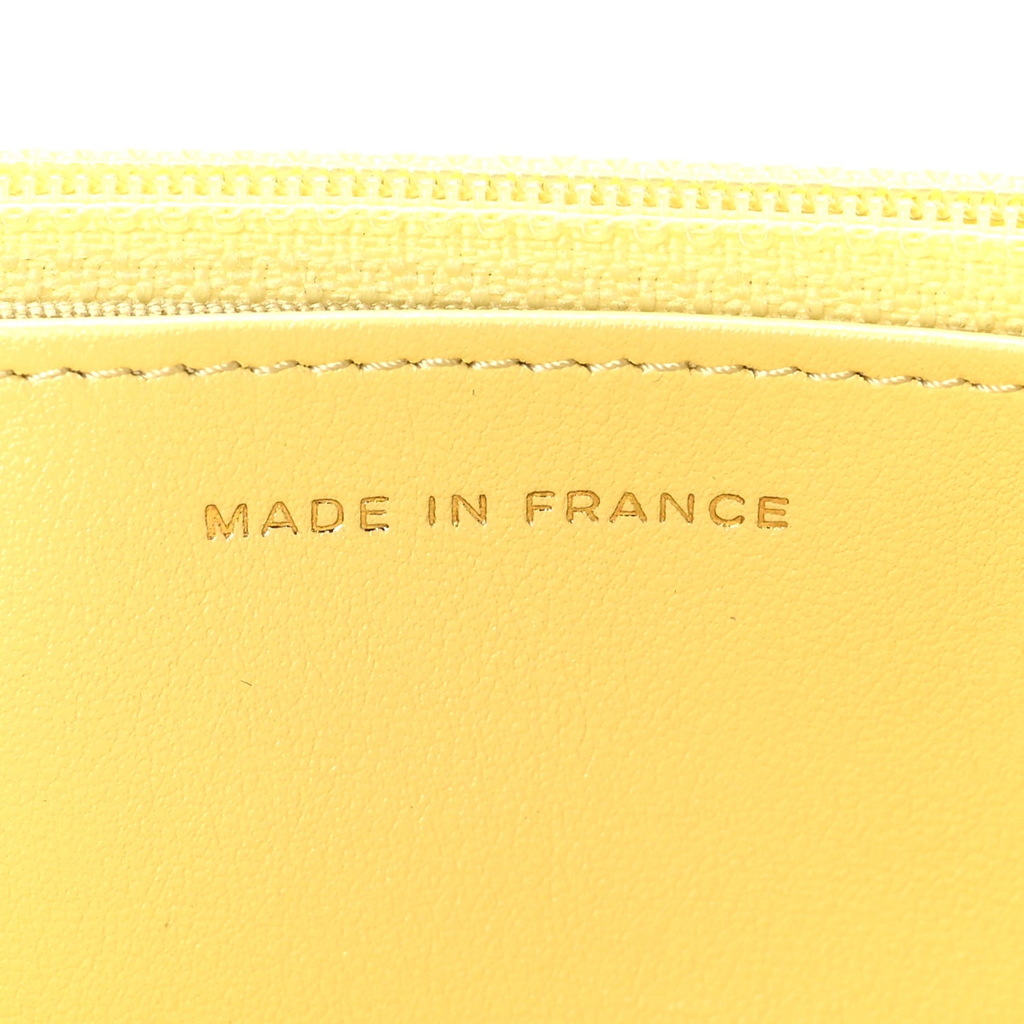 Iridescent Caviar Quilted Wallet on Chain WOC Yellow