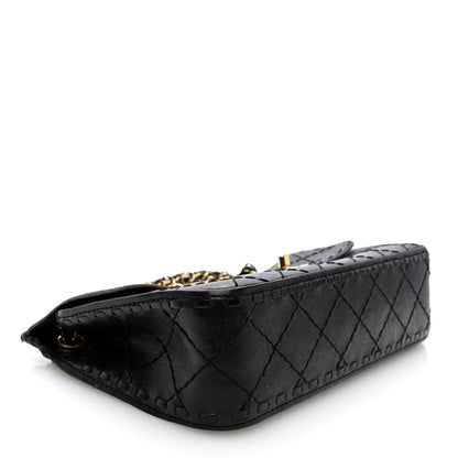 Chanel Calfskin Stitched Medium Vintage Single Flap Dark Brown 4 of 10