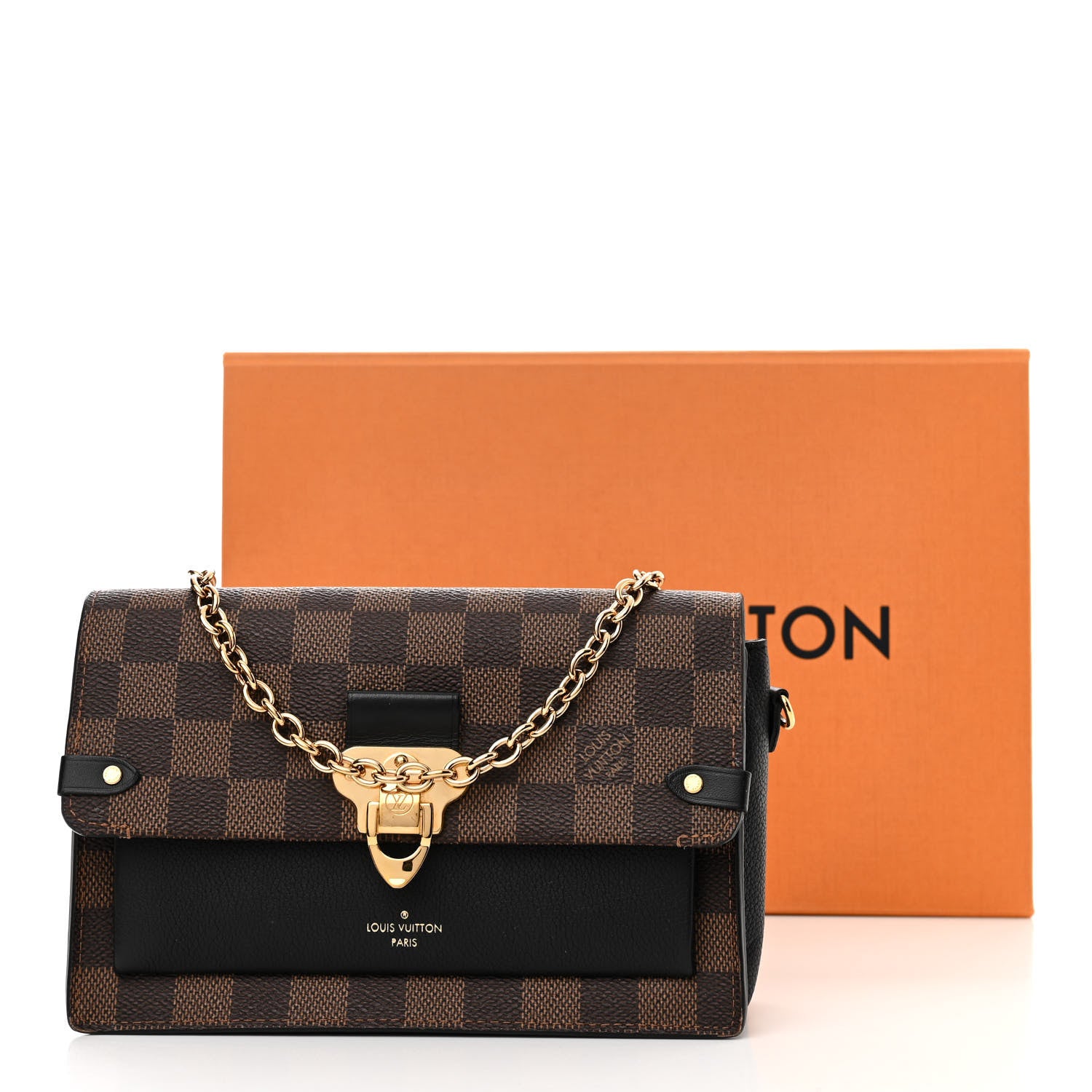 Louis Vuitton Damier Ebene Vavin Chain Wallet Black 11 of 11