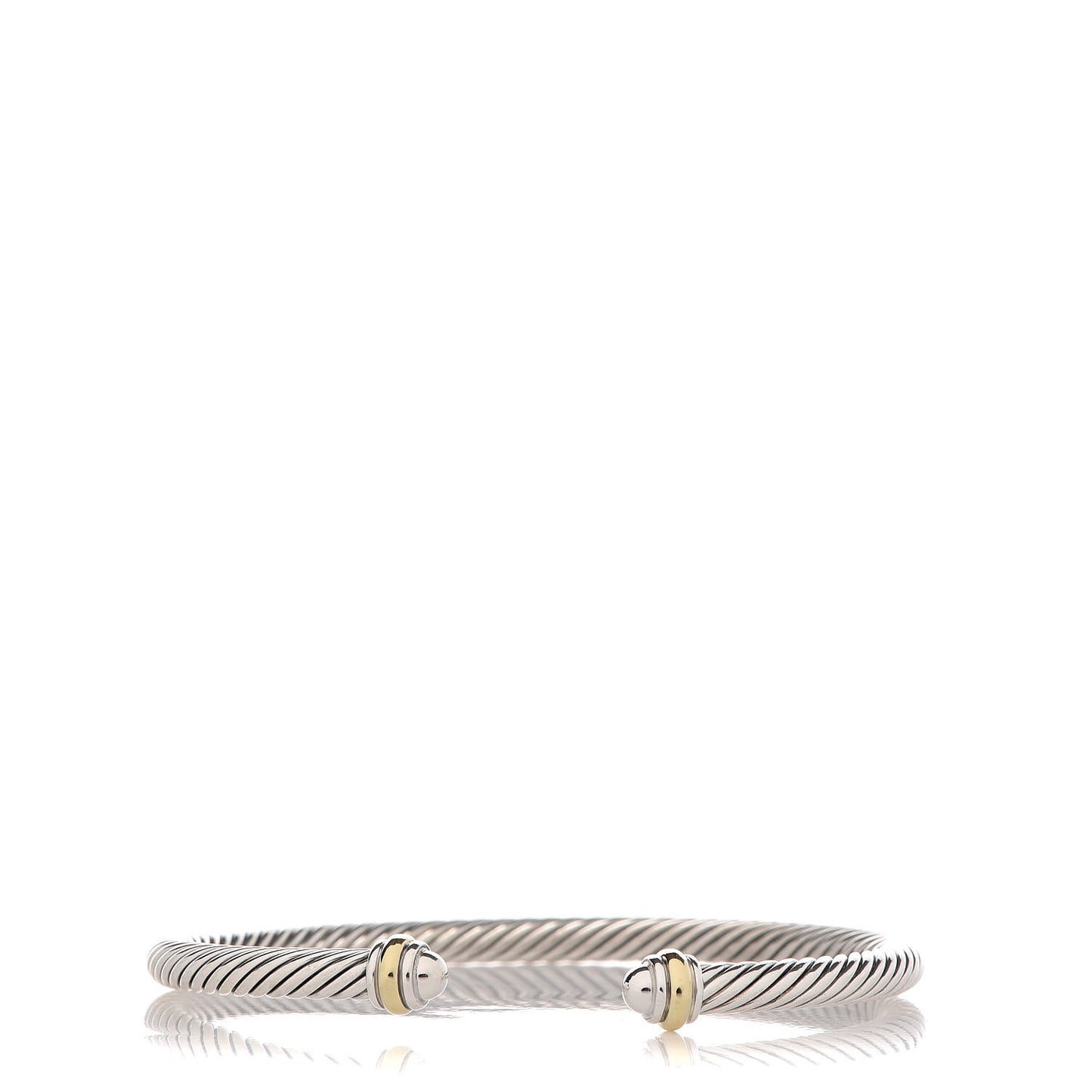 Sterling Silver 18K Yellow Gold 4mm Cable Classics Bracelet