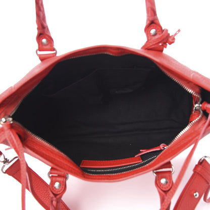Balenciaga Vibrato Calfskin Classic Silver Hardware S City Rouge Cerise 4 of 8