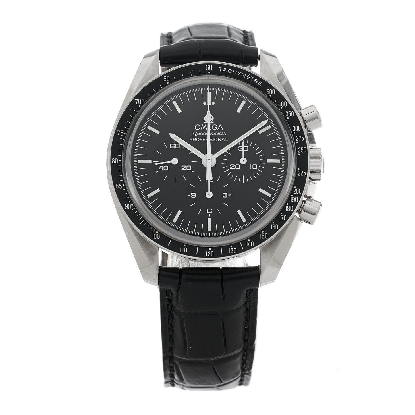 Stainless Steel Alligator 42mm Speedmaster Moonwatch Professional Chronograph Manual Winding Watch Black 311.33.42.30.01.002