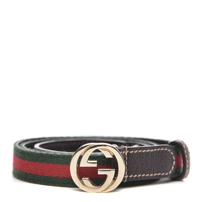 Gucci Canvas Web Interlocking G Belt 80 32 Black 1 of 4