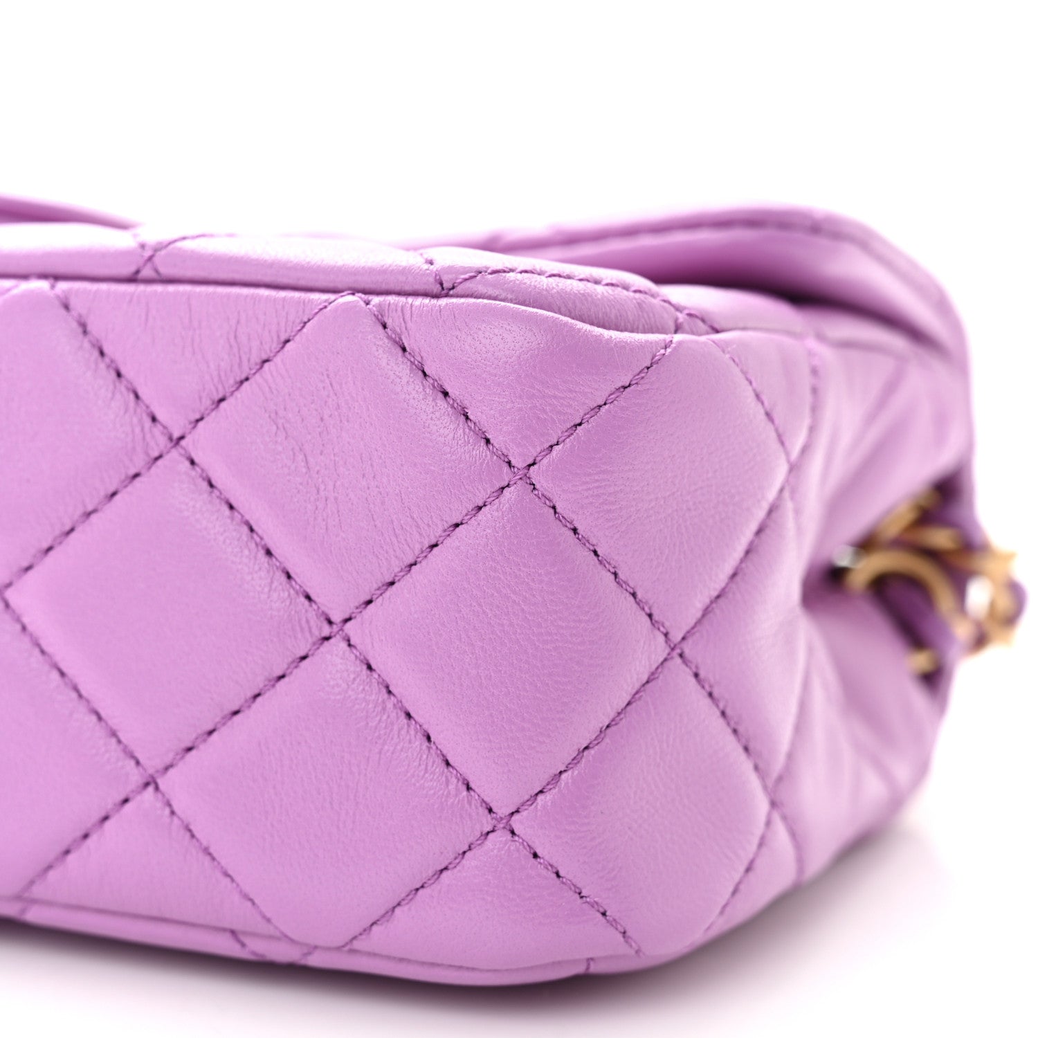 Chanel Lambskin Quilted Mini Rectangular Pearl Crush Flap Purple 10 of 11