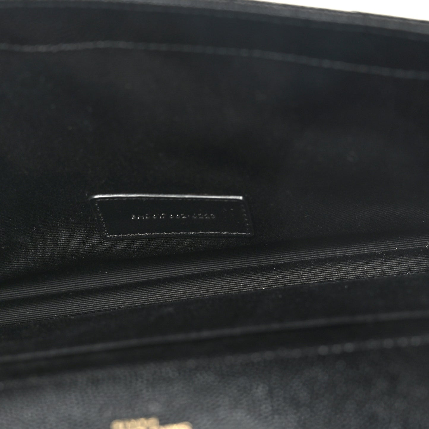 Grain De Poudre Matelasse Chevron Monogram Envelope Clutch Black
