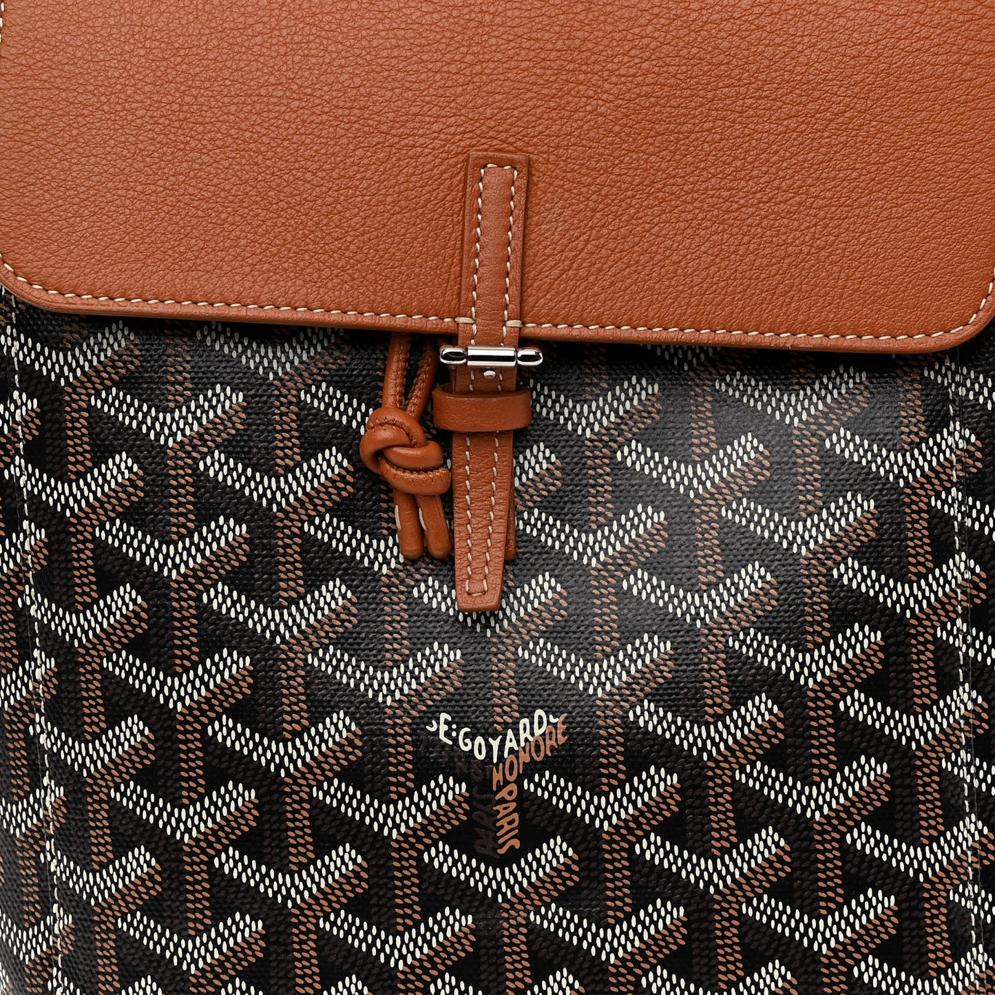 Goyardine Calfskin Mini Alpin Backpack Black Gold