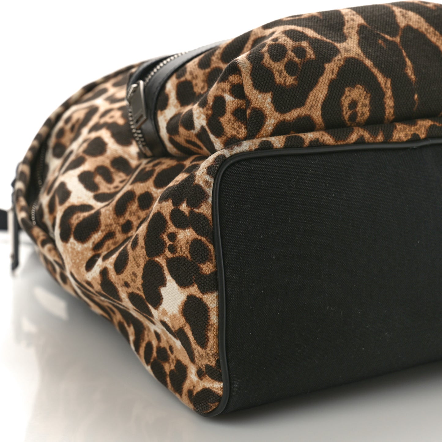 Canvas Leopard Print City Backpack Light Natural