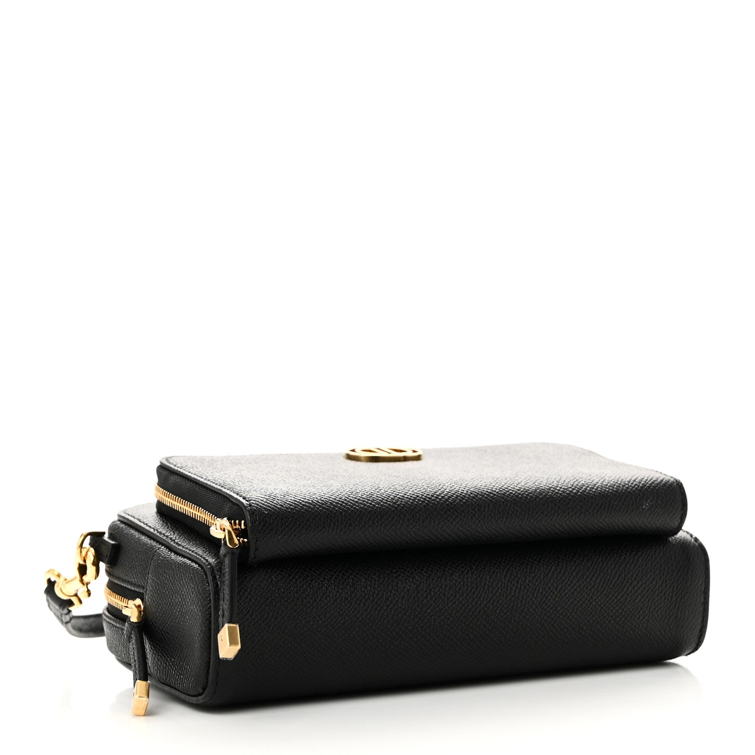 Christian Dior Grained Calfskin Caro Double Pouch Black 4 of 8