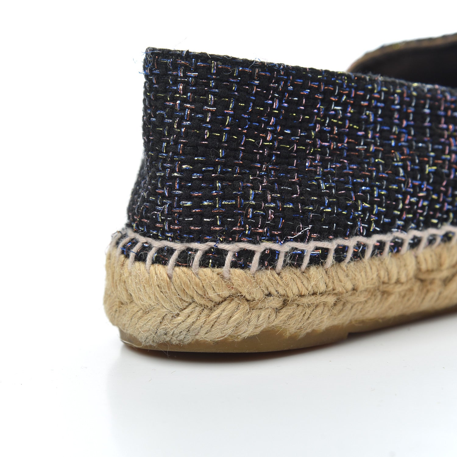 Chanel Tweed Patent Goatskin CC Espadrilles 36 Black Pink Yellow Silver 11 of 21