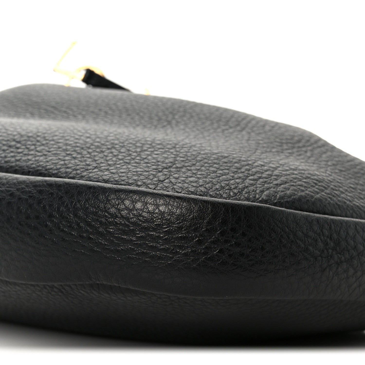 Saint Laurent Grained Deerskin Paris VII Small Flat Hobo Black 11 of 12