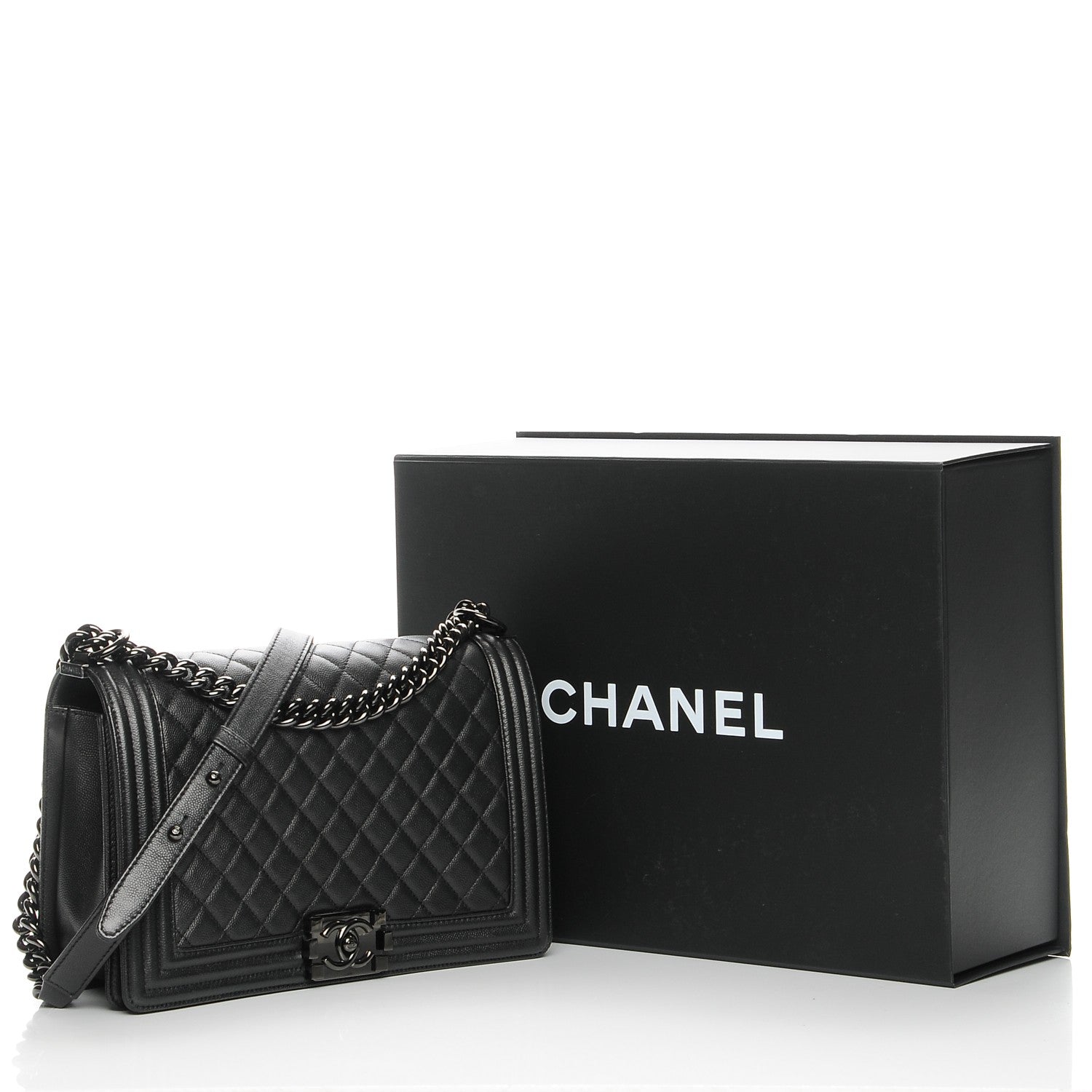 Chanel Caviar Quilted New Medium Boy Flap So Black 8 of 8