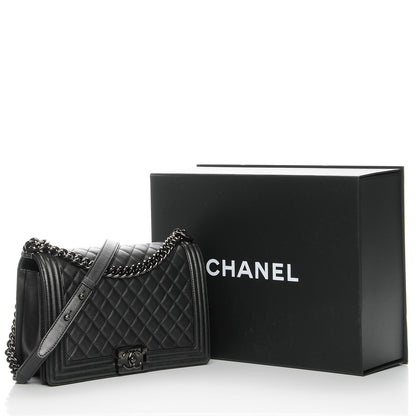 Chanel Caviar Quilted New Medium Boy Flap So Black 8 of 8