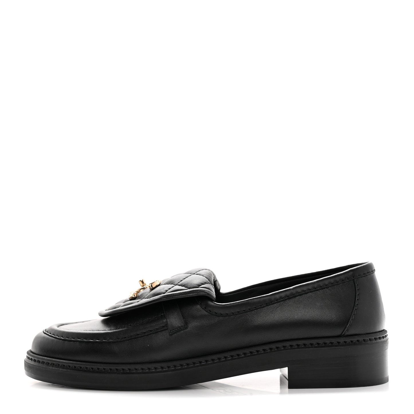 Lambskin Quilted CC Turnlock Loafers 36.5 Black