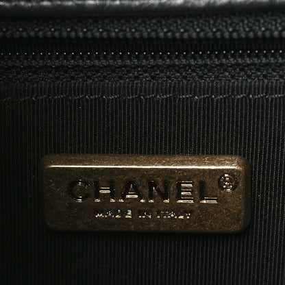 Chanel Calfskin Chevron Quilted Rock The Corner Flap Black 6 of 9