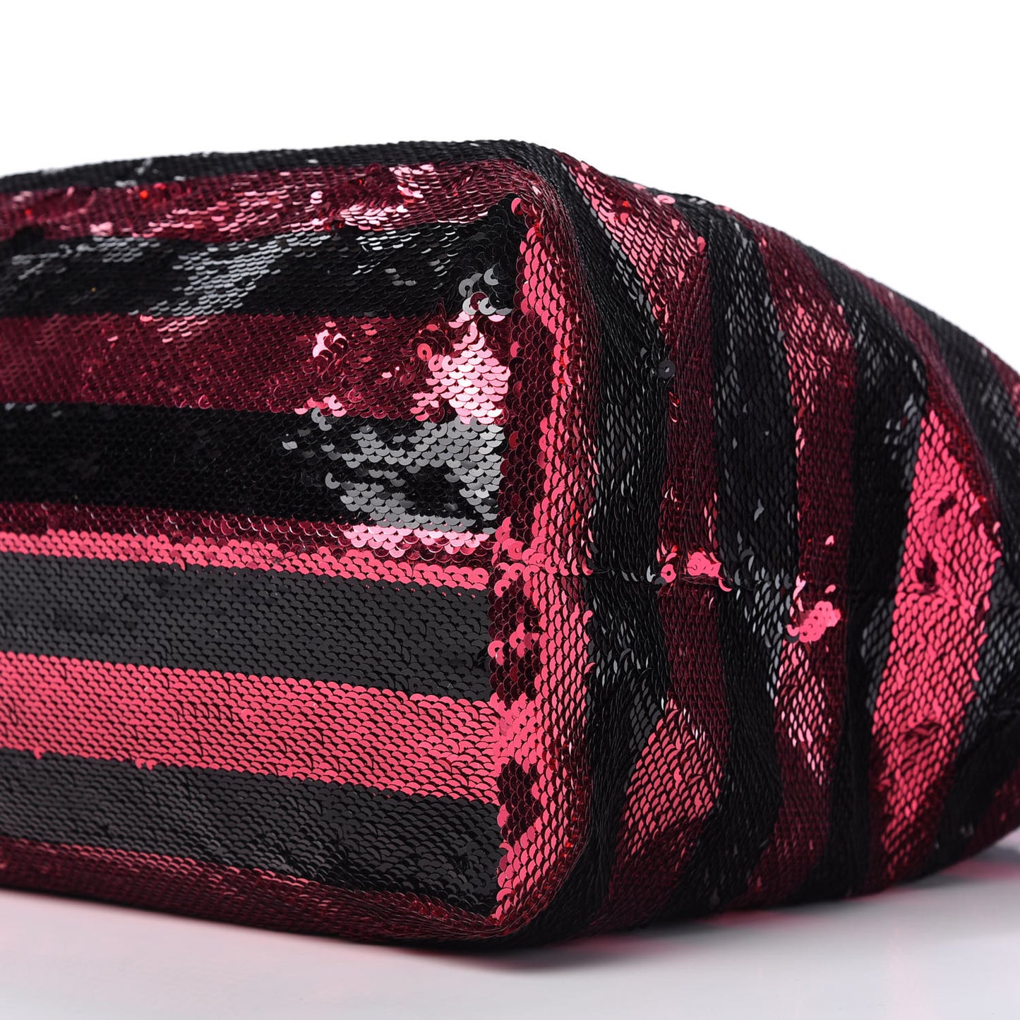 Paillettes Striped Tote Fuxia