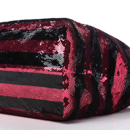 Prada Paillettes Striped Tote Fuxia 7 of 10