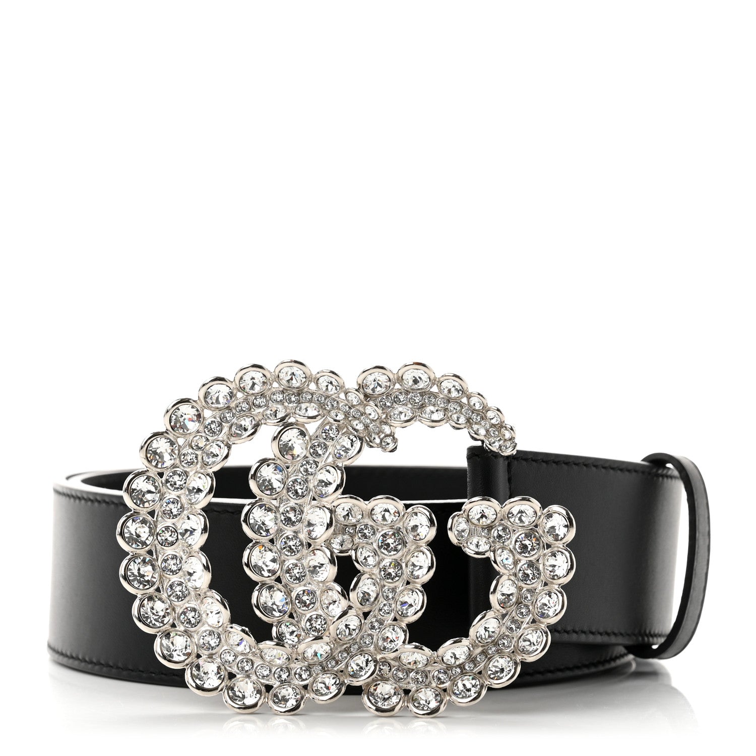 Gucci Calfskin Crystal Double G 40mm Belt 85 34 Black 1 of 8