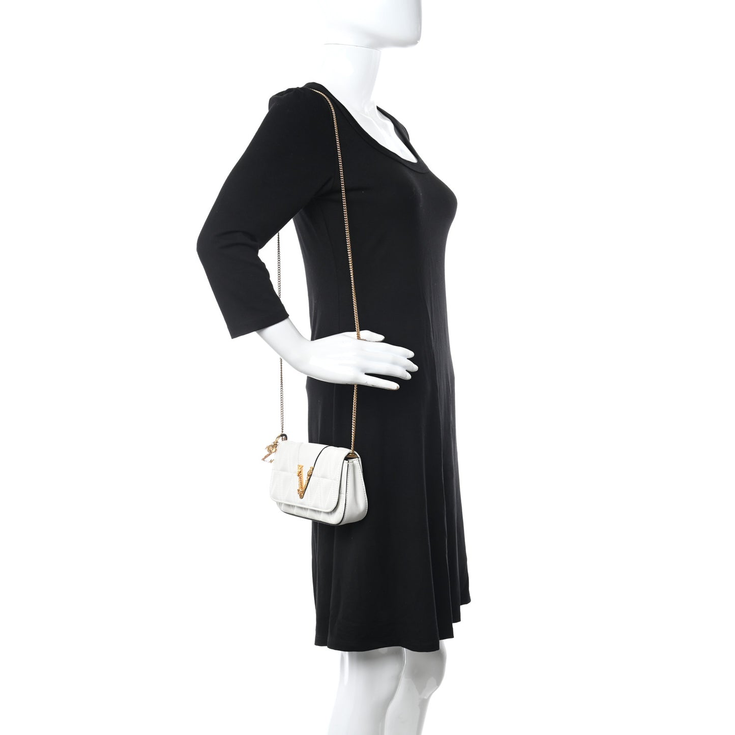 Virtus Mini Wallet Chain Crossbody White