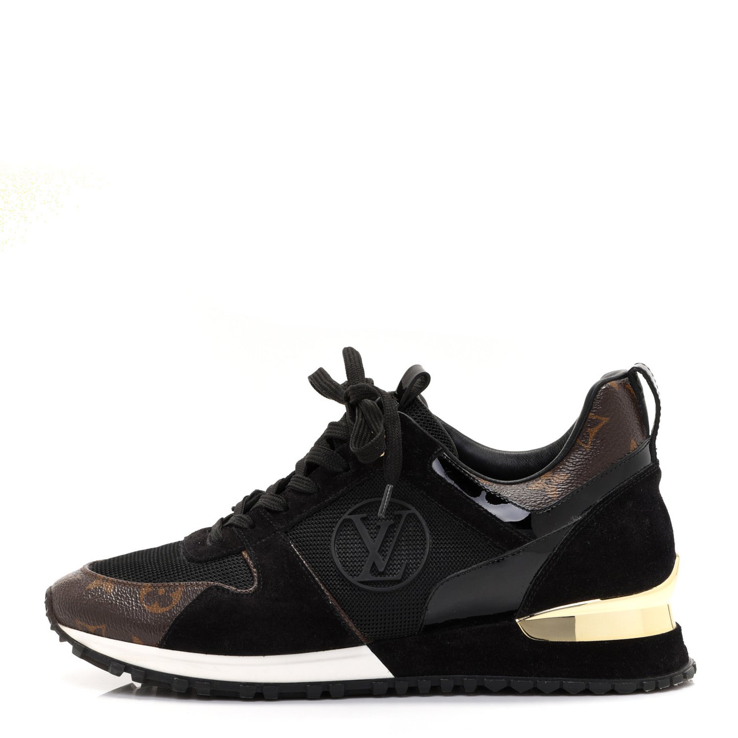 Suede Monogram Run Away Sneakers 38.5 Black