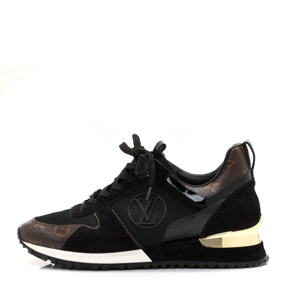 Louis Vuitton Suede Monogram Run Away Sneakers 38.5 Black 1 of 11