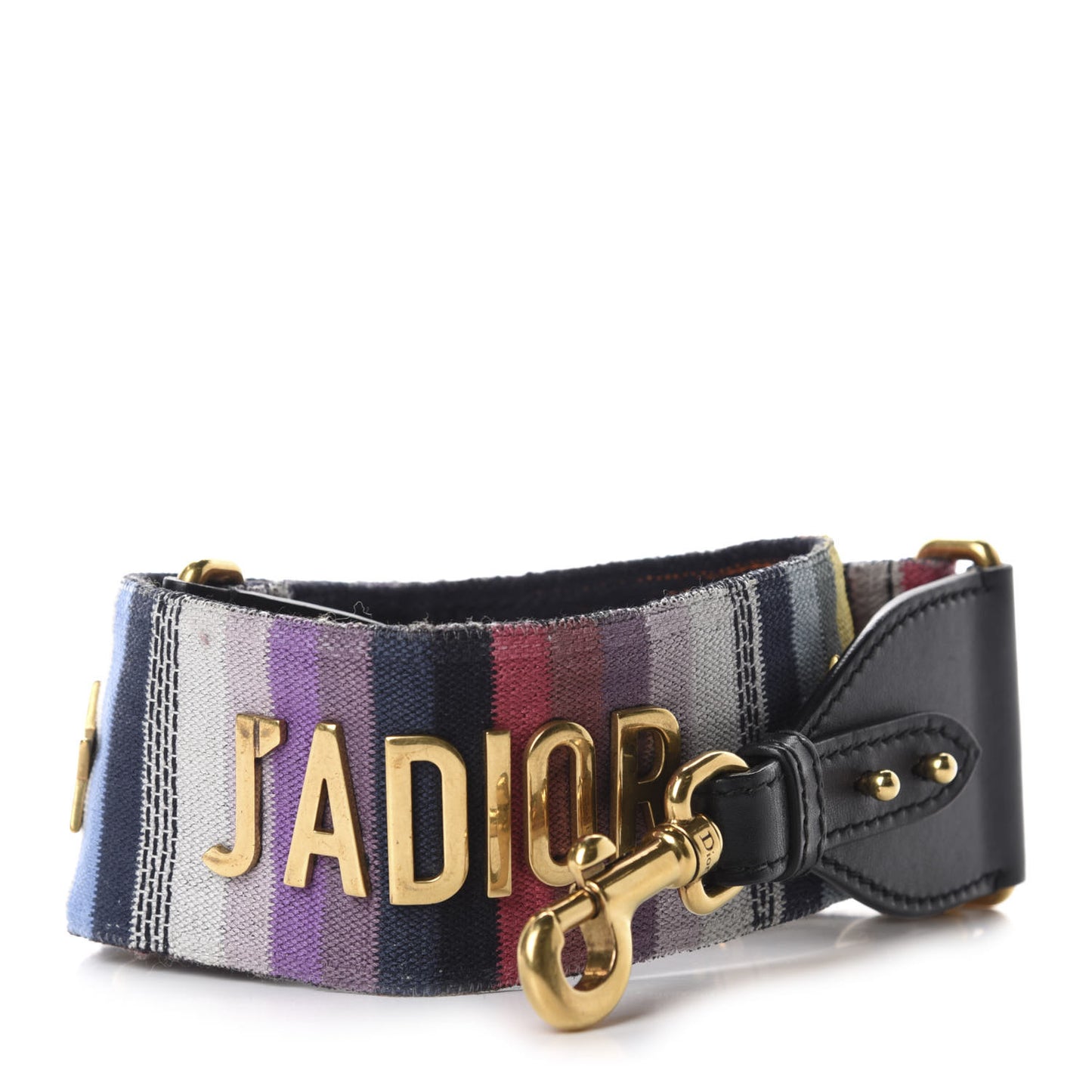 Canvas Embroidered Studded Rainbow J’Adior Shoulder Strap