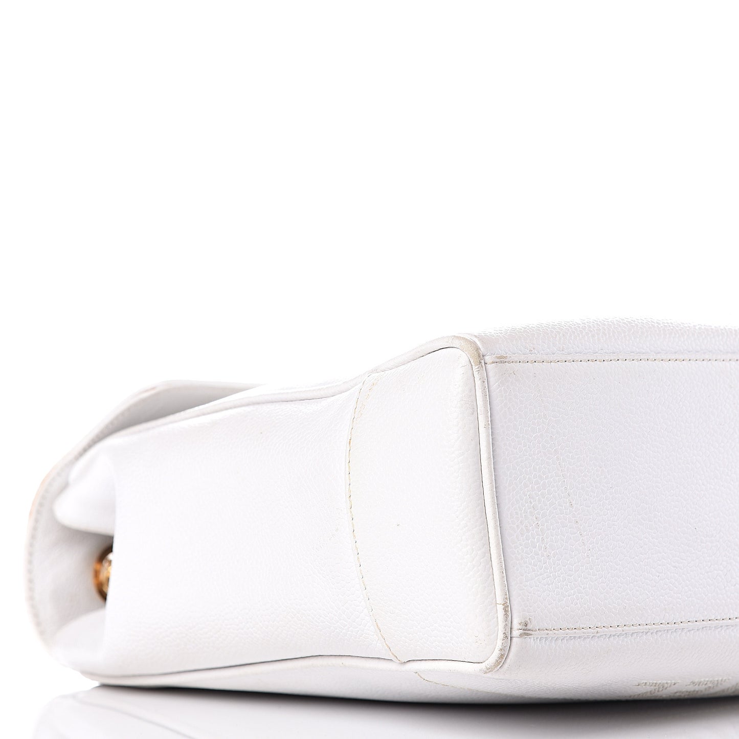 Caviar Flap Shoulder Bag White