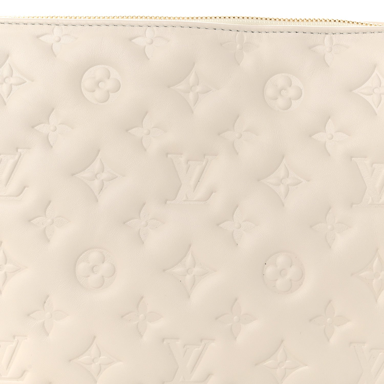 Louis Vuitton Lambskin Embossed Monogram Coussin PM Beige Cream 7 of 10