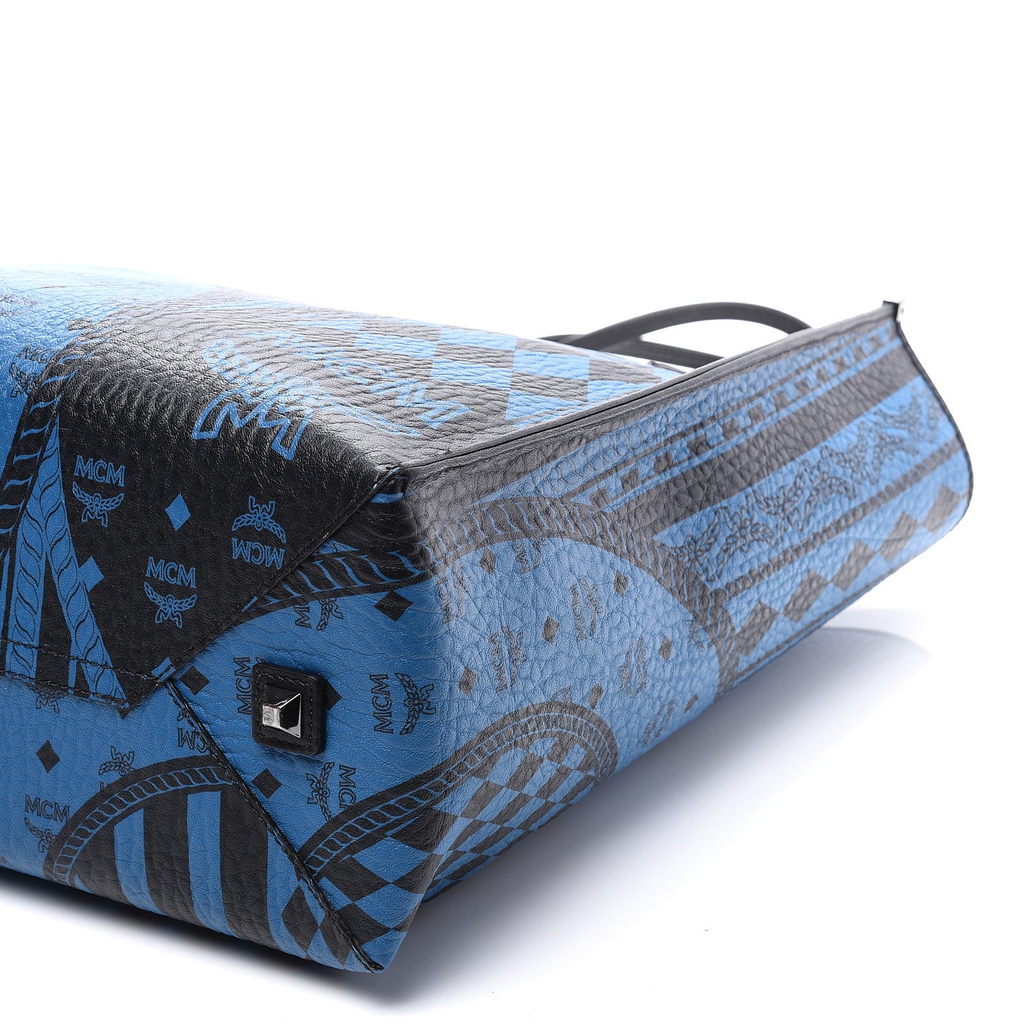 MCM Visetos Baroque Print Kira North South Shopper Tote Blue 10 of 11