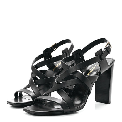 Saint Laurent Smooth Calfskin Joan 90 Sandals 38.5 Black 3 of 8