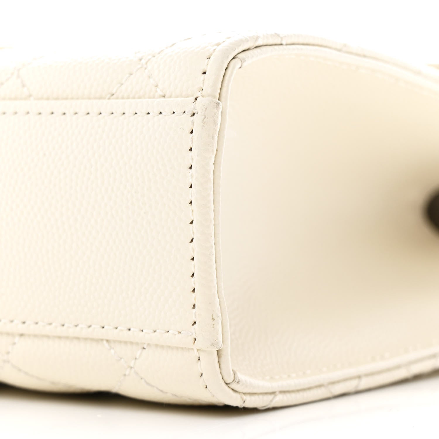 Saint Laurent Grain De Poudre Textured Mixed Matelasse Medium Triquilt Monogram Satchel Crema Soft 10 of 11
