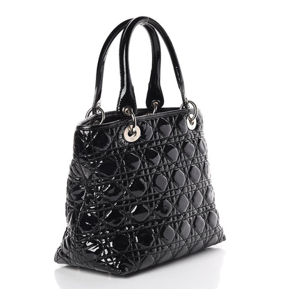 Christian Dior Patent Cannage Dior Tote Black 3 of 9
