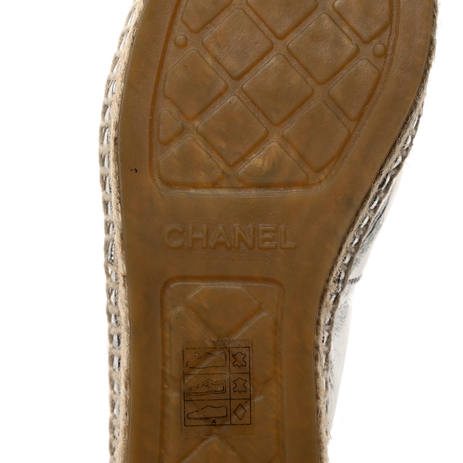 Chanel Laminated Goatskin CC Espadrilles 37 Silver 8 of 8