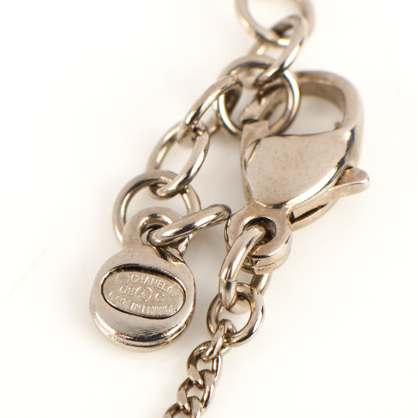 Crystal CC Pendant Necklace Silver Black