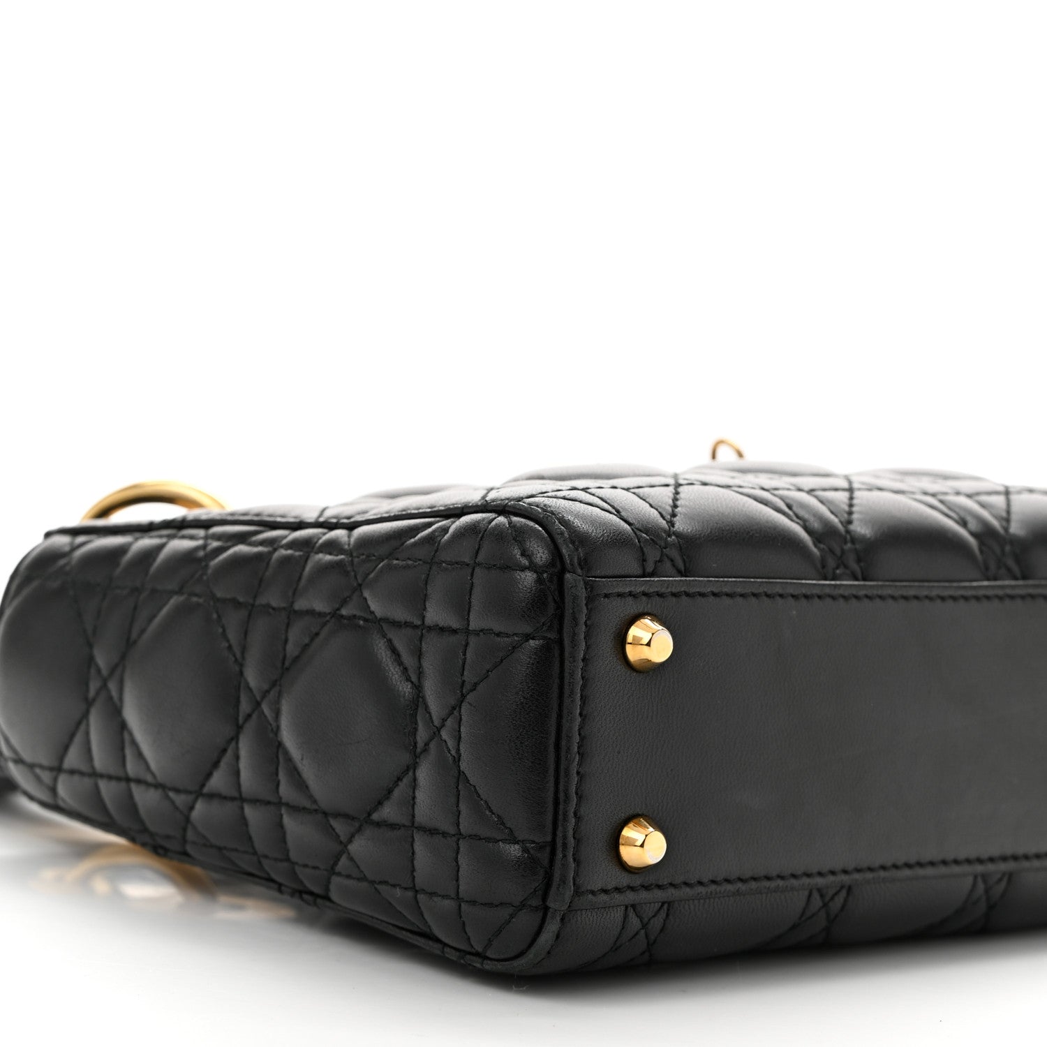 Christian Dior Lambskin Cannage Mini Lady Dior Black 9 of 11